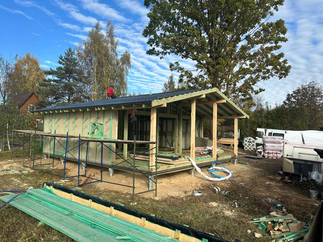 Строительство одноэтажного каркасного дома