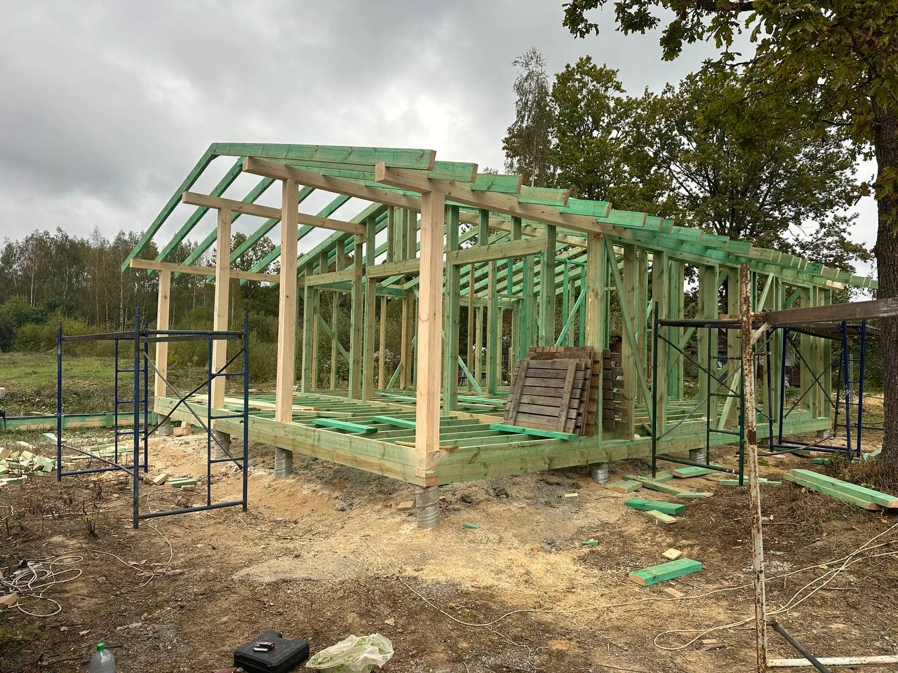 Строительство одноэтажного каркасного дома