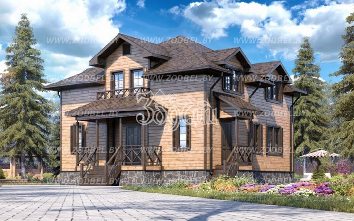 Основные преимущества деревянного коттеджа с двухскатной крышей: